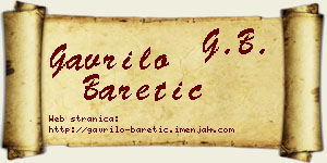 Gavrilo Baretić vizit kartica